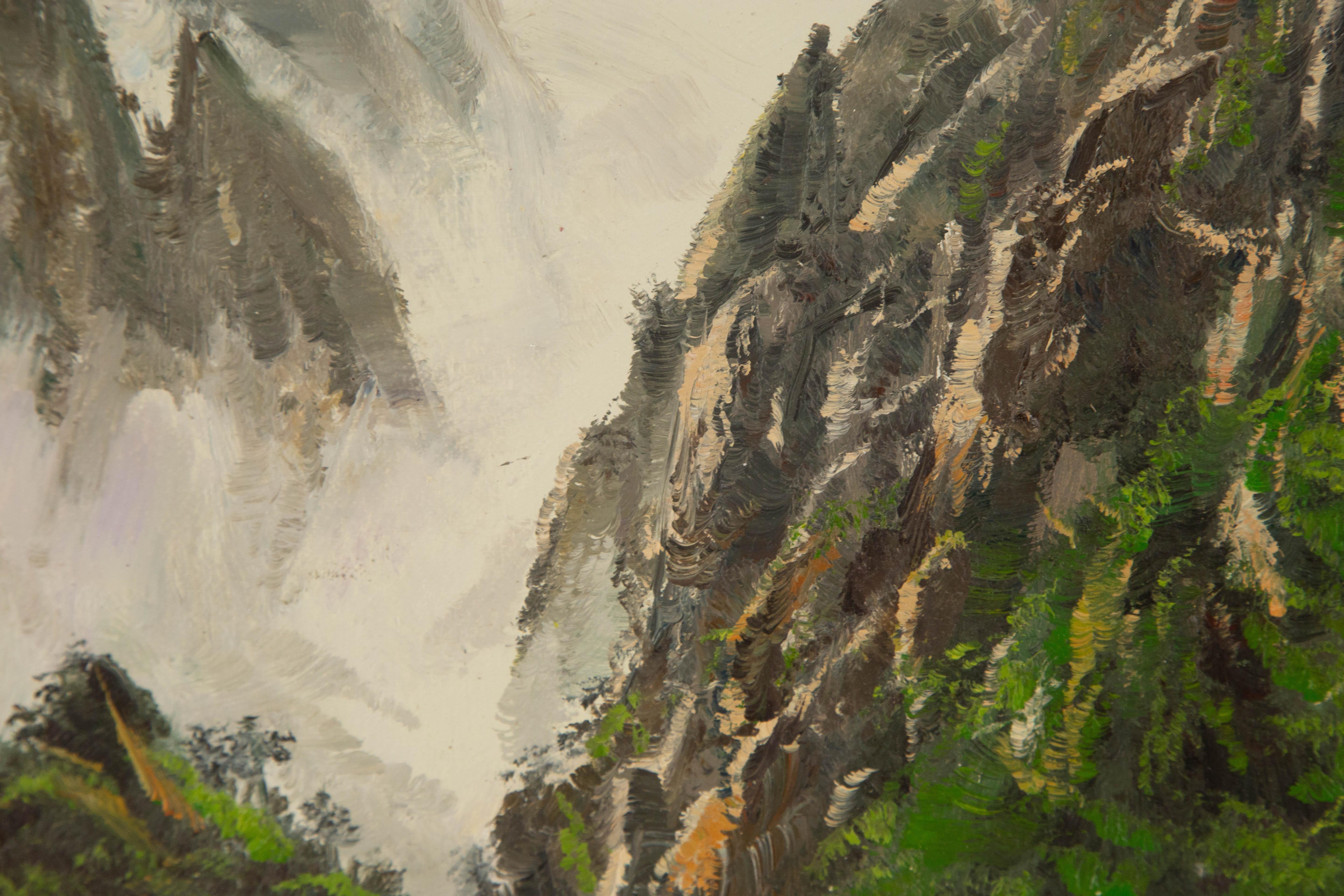 Tao Yu Landschaft Original Öl auf Leinwand 