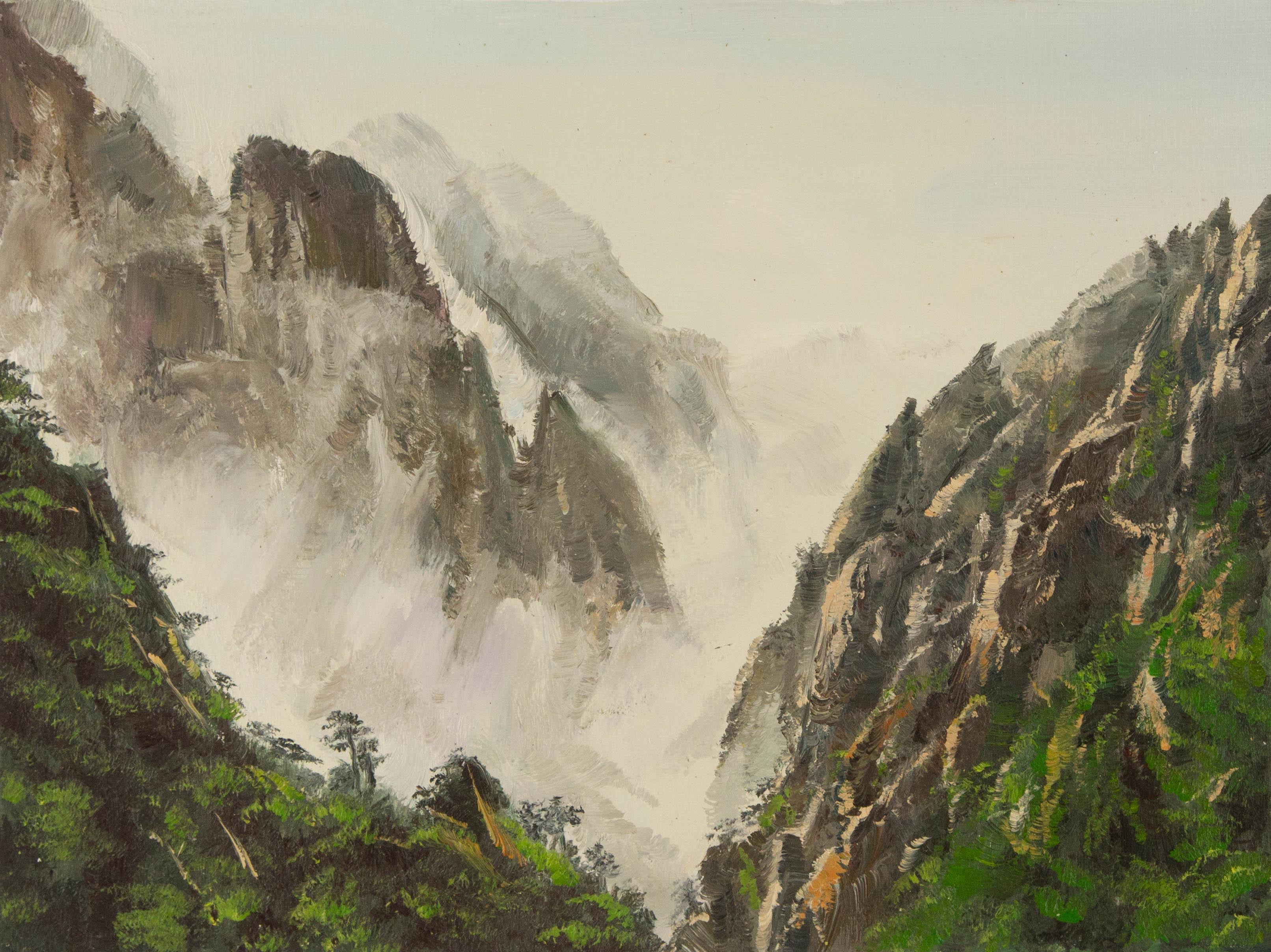 Tao Yu Paisaje Original Óleo Sobre Lienzo "Montaña Taihang III"