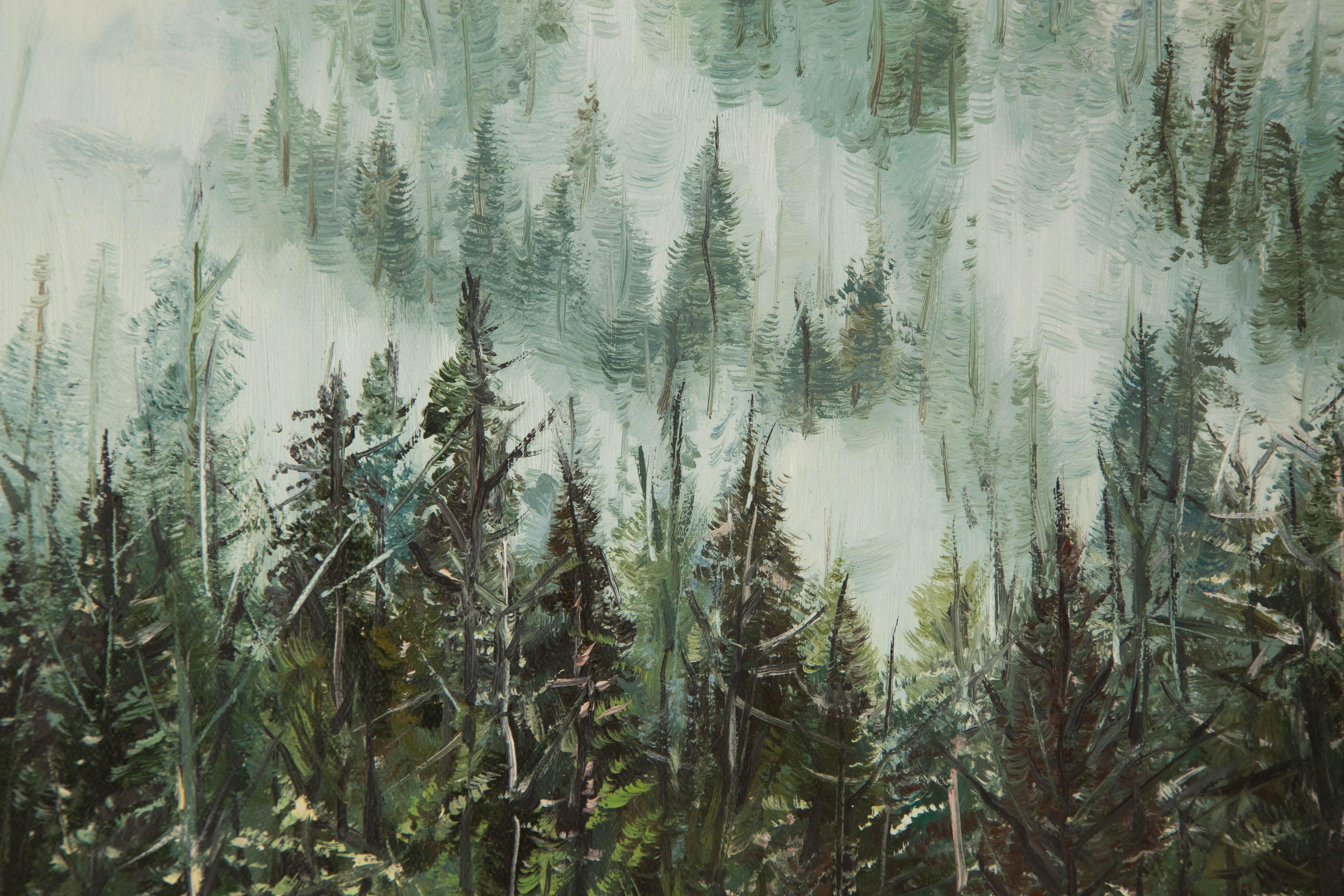 Tao Yu Landschaft Original Öl auf Leinwand 