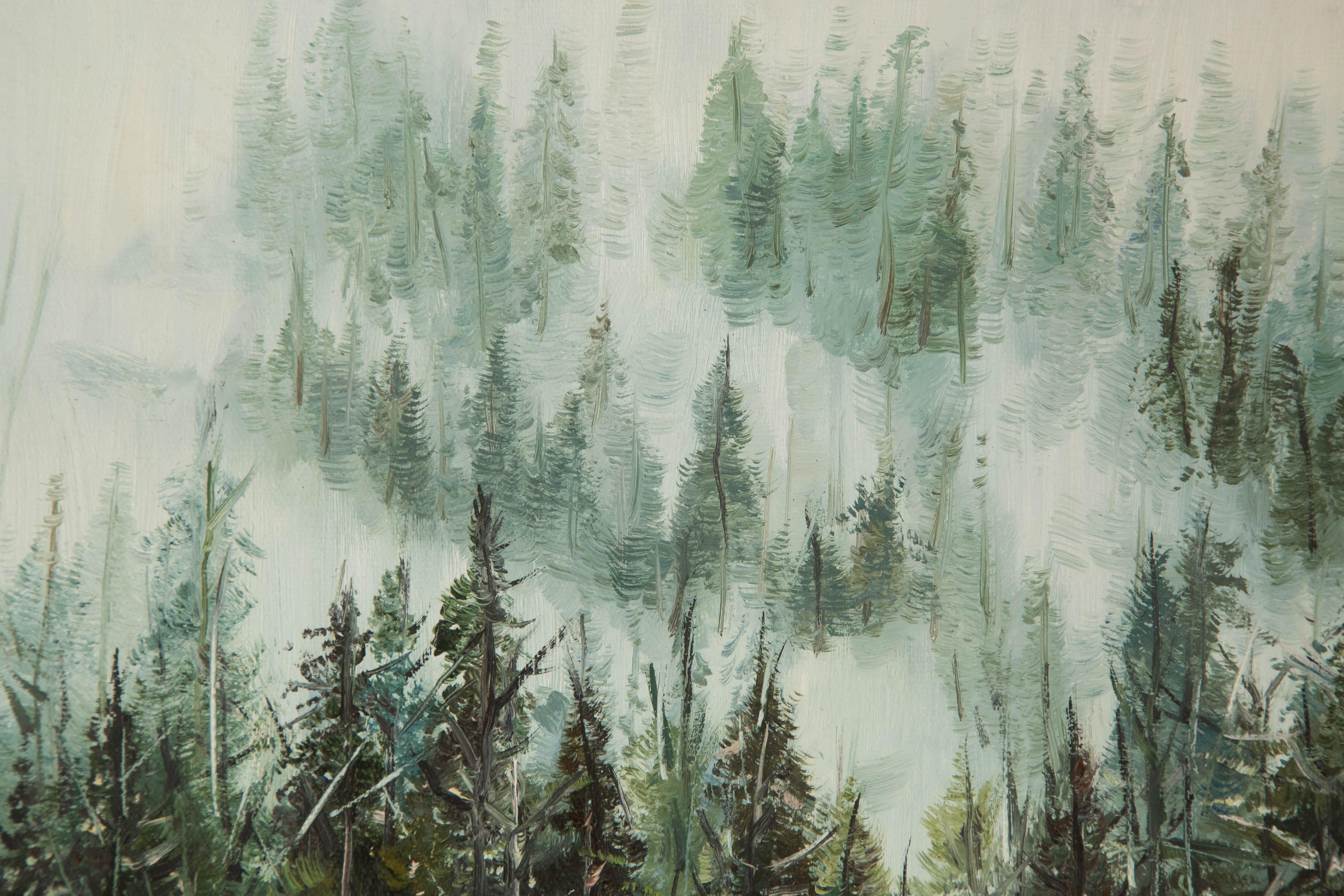 Tao Yu Landschaft Original Öl auf Leinwand 