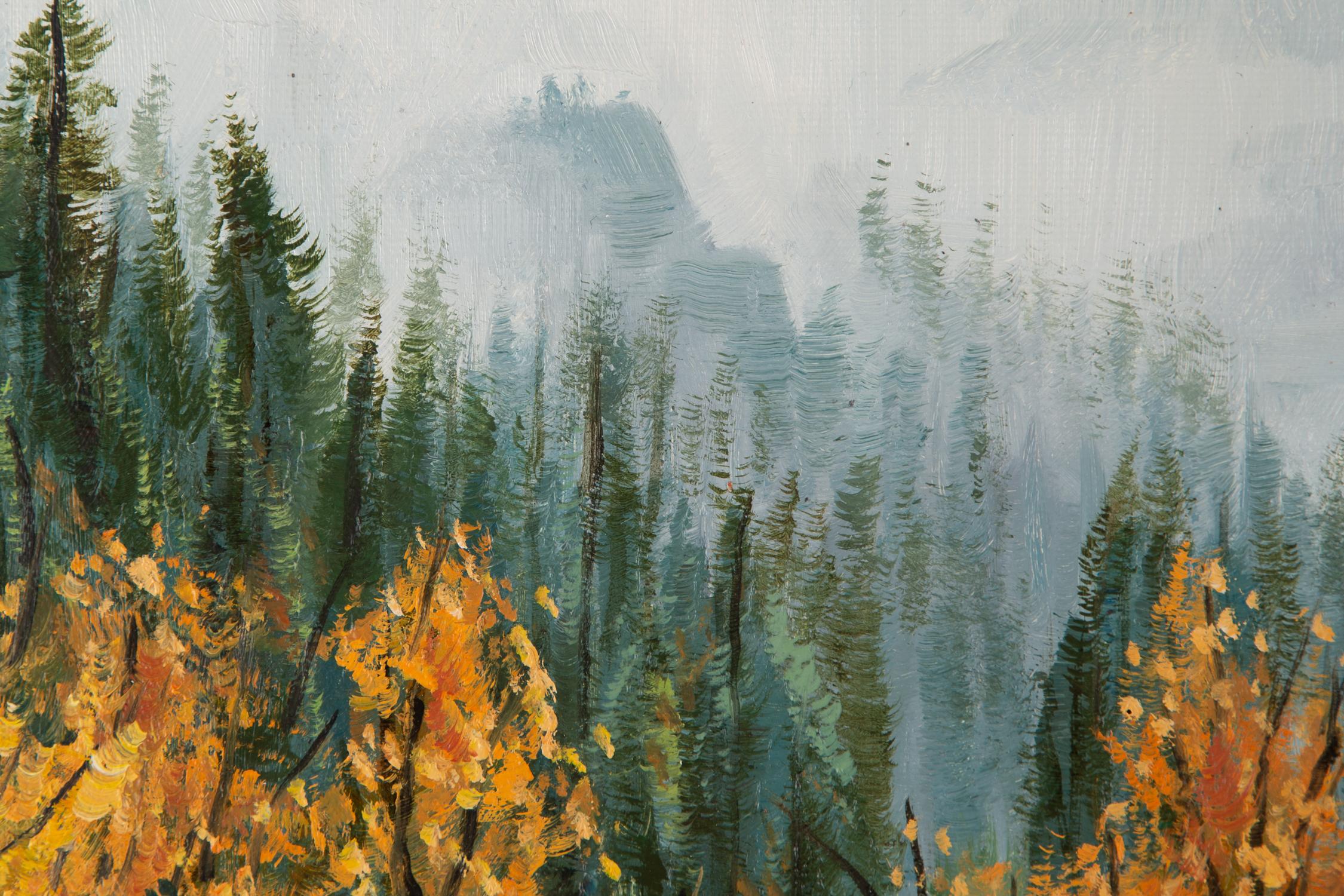 Tao Yu Landschaft, Original-Ölgemälde „Herbst Ginkgo II“, Tao Yu im Angebot 5