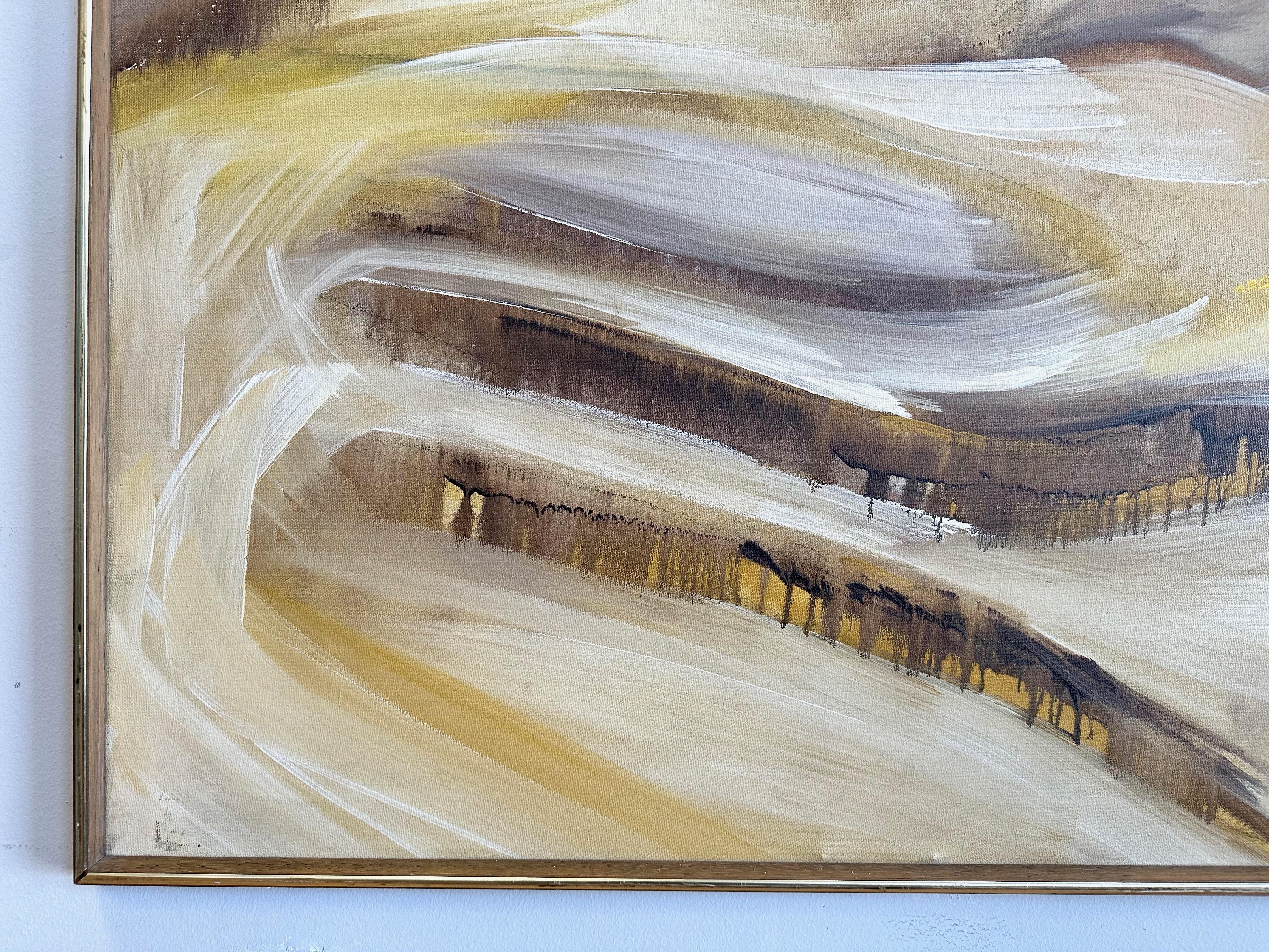 Canvas TaoGaea (Eddie Powell), “Mountains”, Large Expressionist Oil Painting, 1970