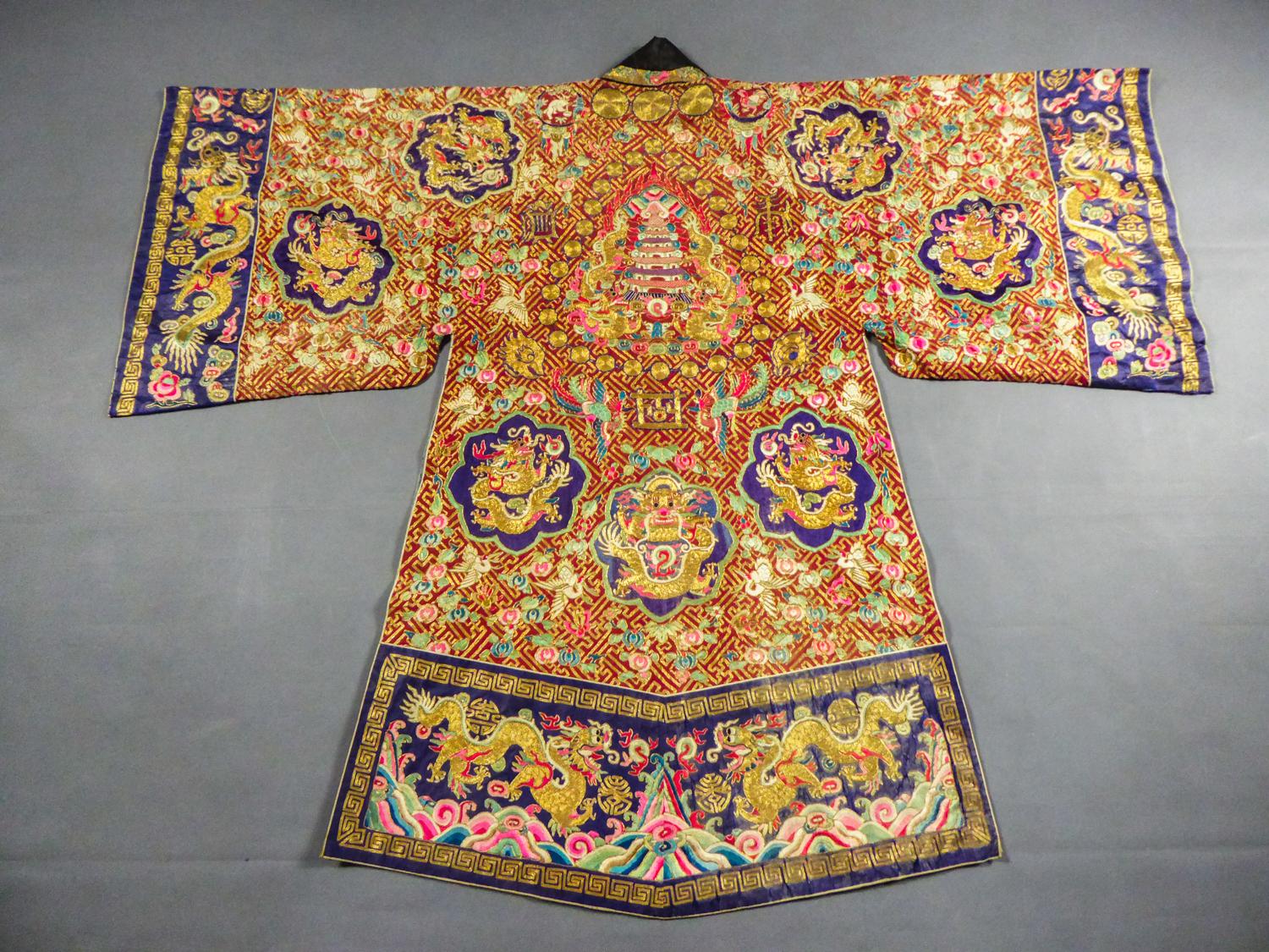 Winter 1874 (written in black ink on the lining)
China Qing Dynasty

Amazing ceremonial dress for Taoist Dignitary (Fa Yi) dated in black ink on the lining 