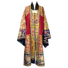 Manteau de cérémonie chinois taoïste brodé d'or - Chine hiver 1874