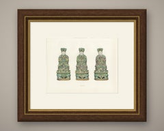 Taoist Trinity, Three Shang Ti Figures with Jade Tablets, Antique Plate 1911