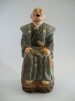 Taoist Yixing Zisha Clay 'Scholar' Figure, Cold Painted, China, 20th Century