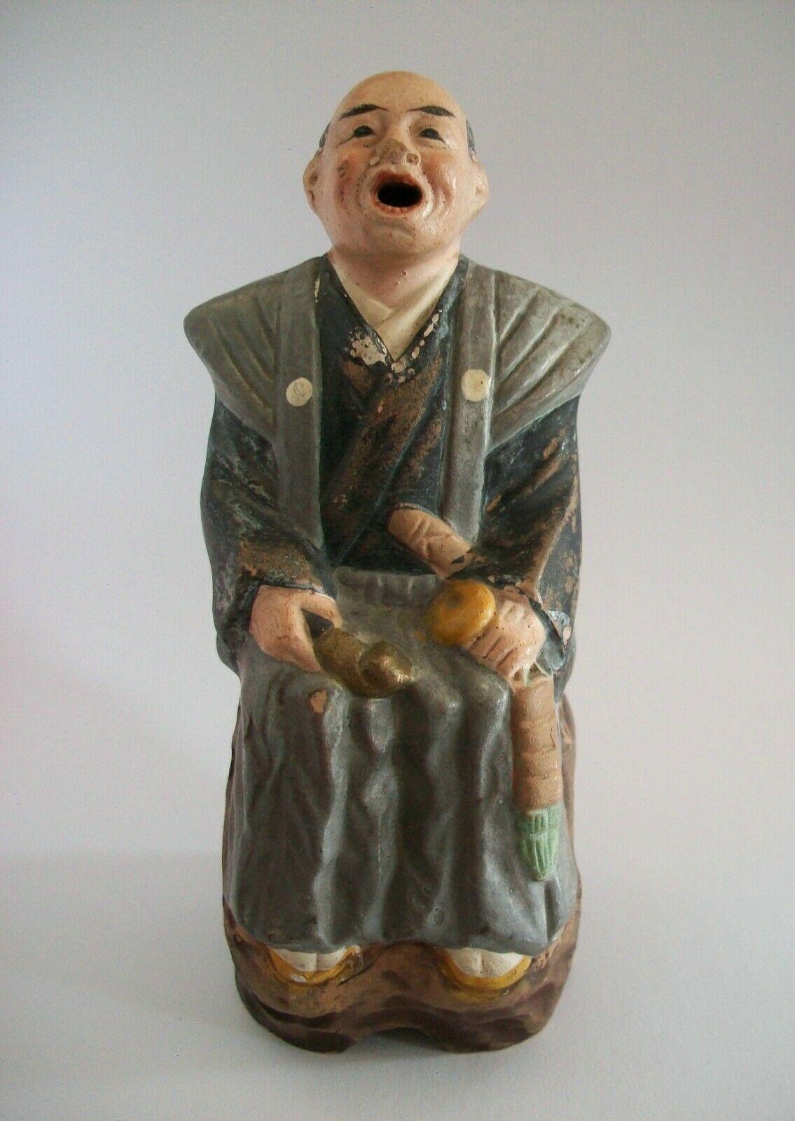 Chinese Export Taoist Yixing Zisha Clay 'Scholar' Figure, Cold Painted, China, 20th Century For Sale