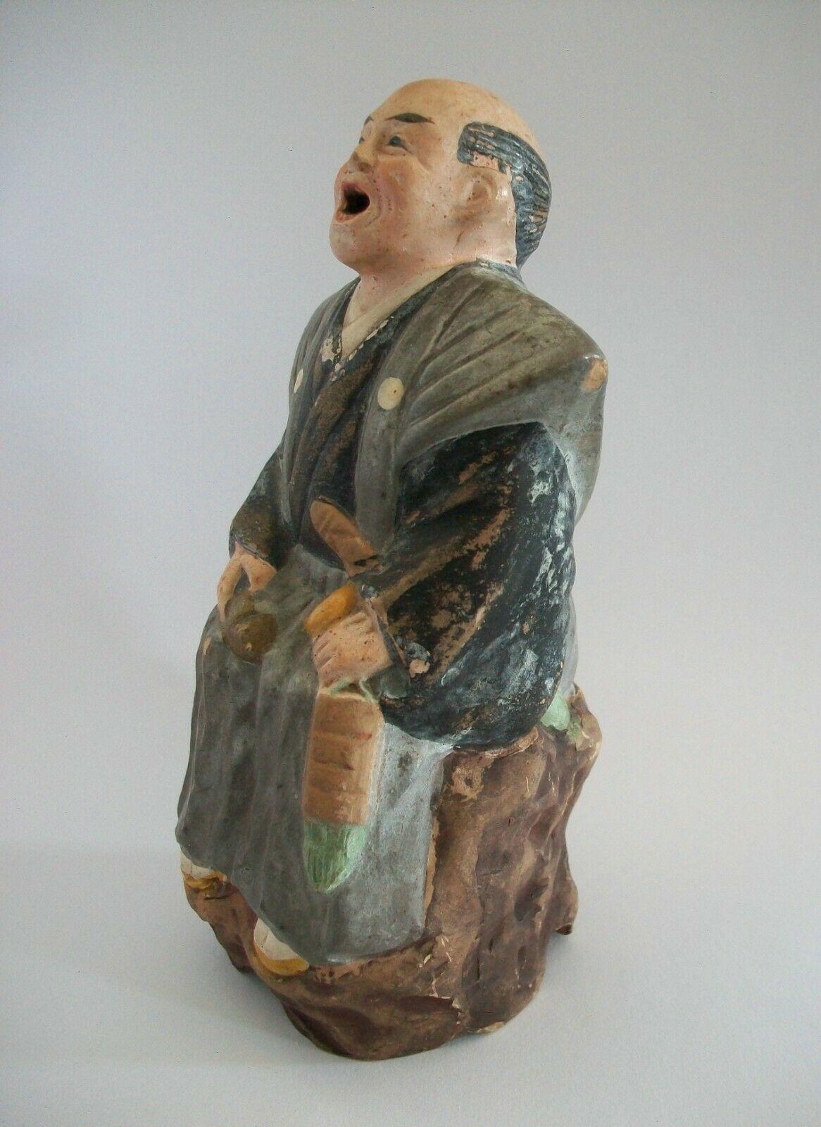 Hand-Crafted Taoist Yixing Zisha Clay 'Scholar' Figure, Cold Painted, China, 20th Century For Sale