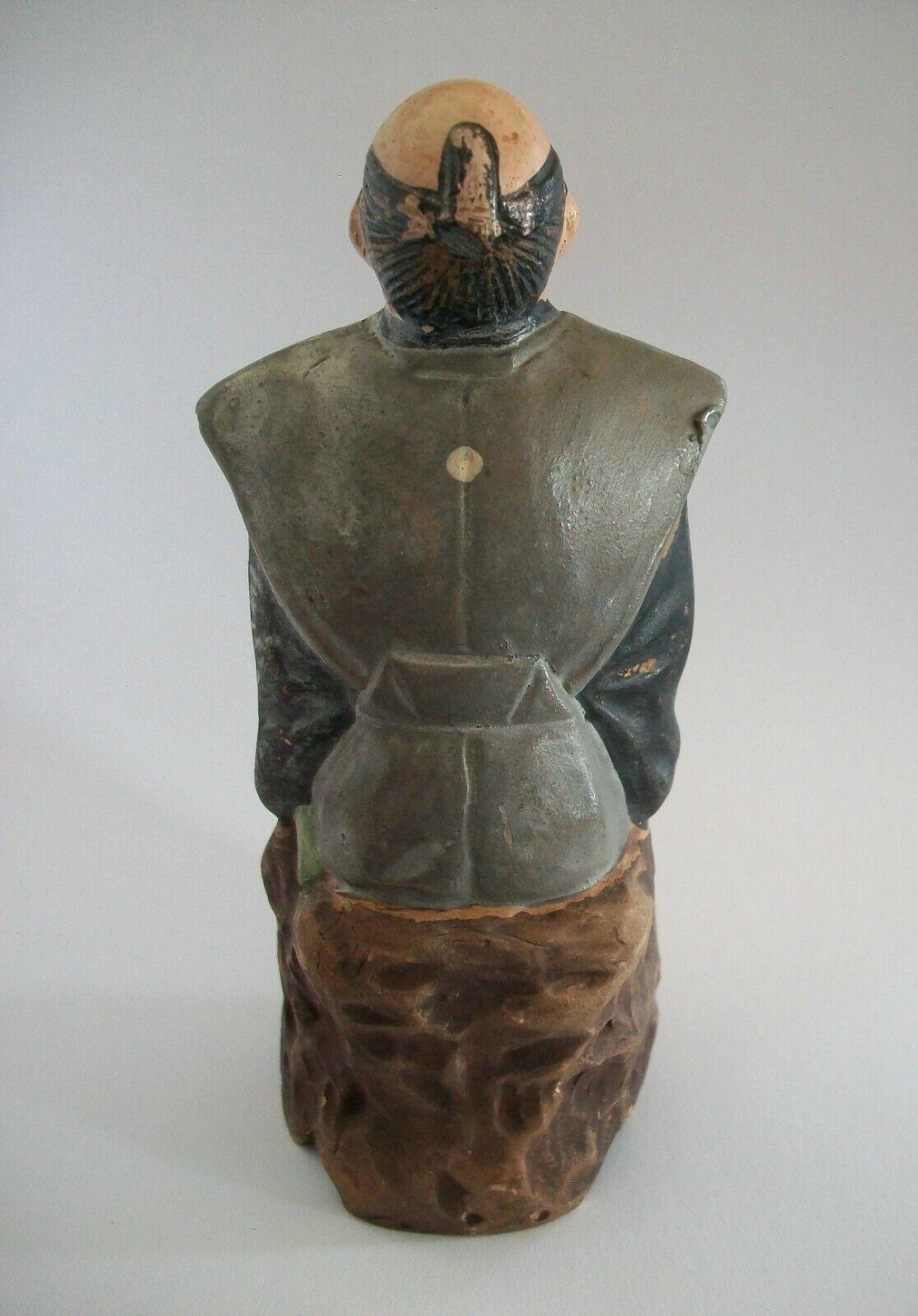 Taoist Yixing Zisha Clay 'Scholar' Figure, Cold Painted, China, 20th Century For Sale 1