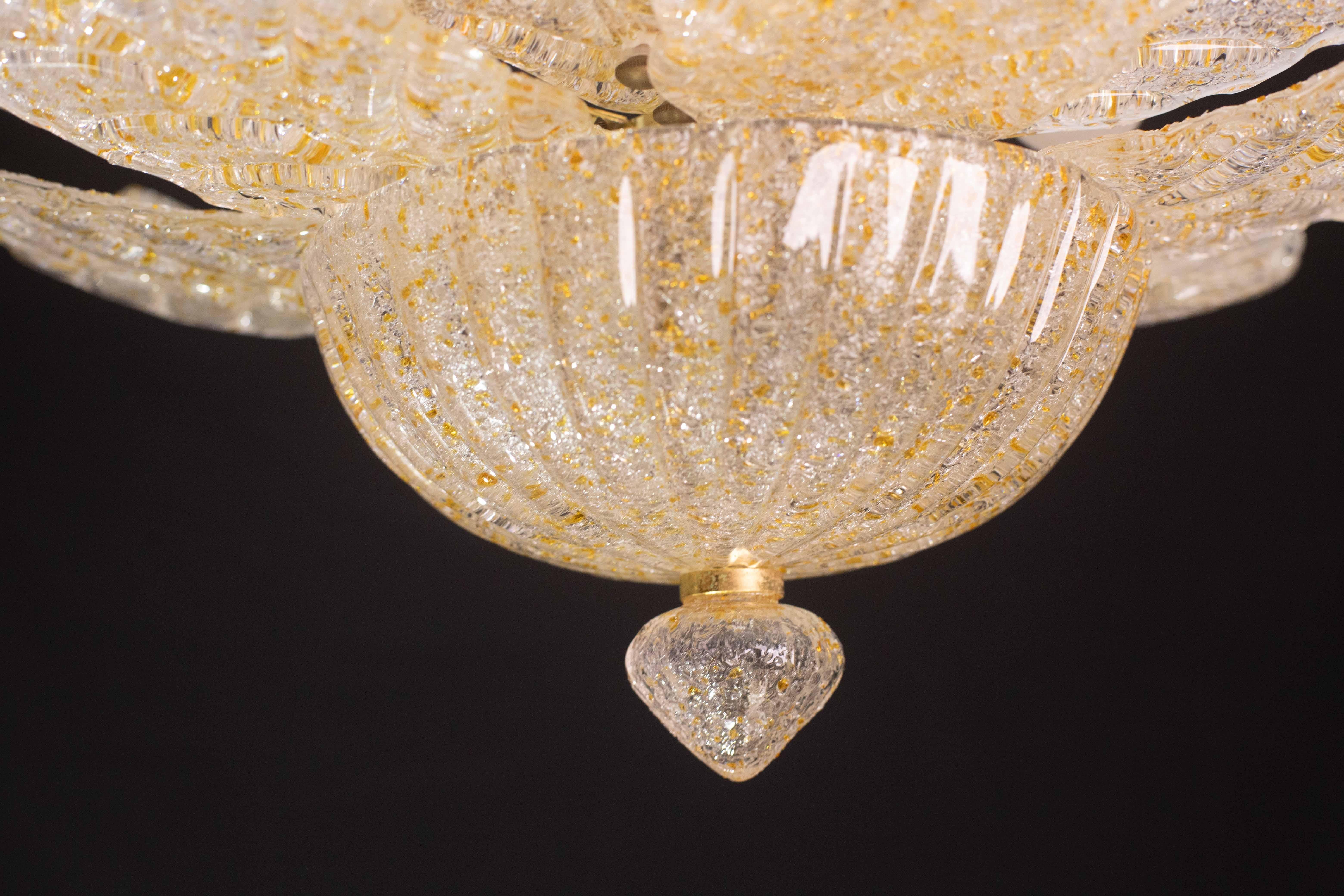 Taormina, Murano Glass Amber\Orange Ceiling Light or Flush Mount, 1970s For Sale 10