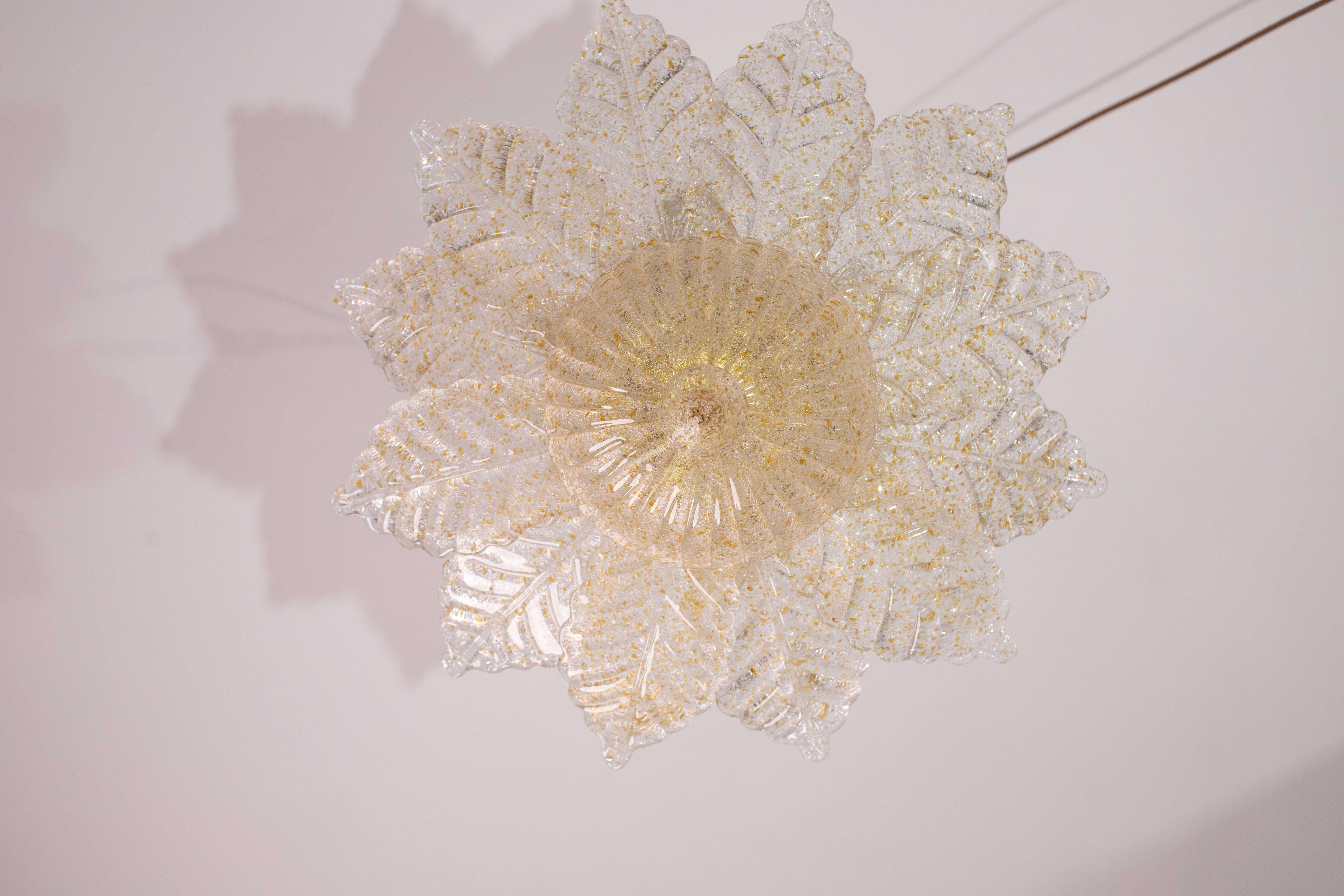 Taormina, Murano Glass Amber\Orange Ceiling Light or Flush Mount, 1970s For Sale 11