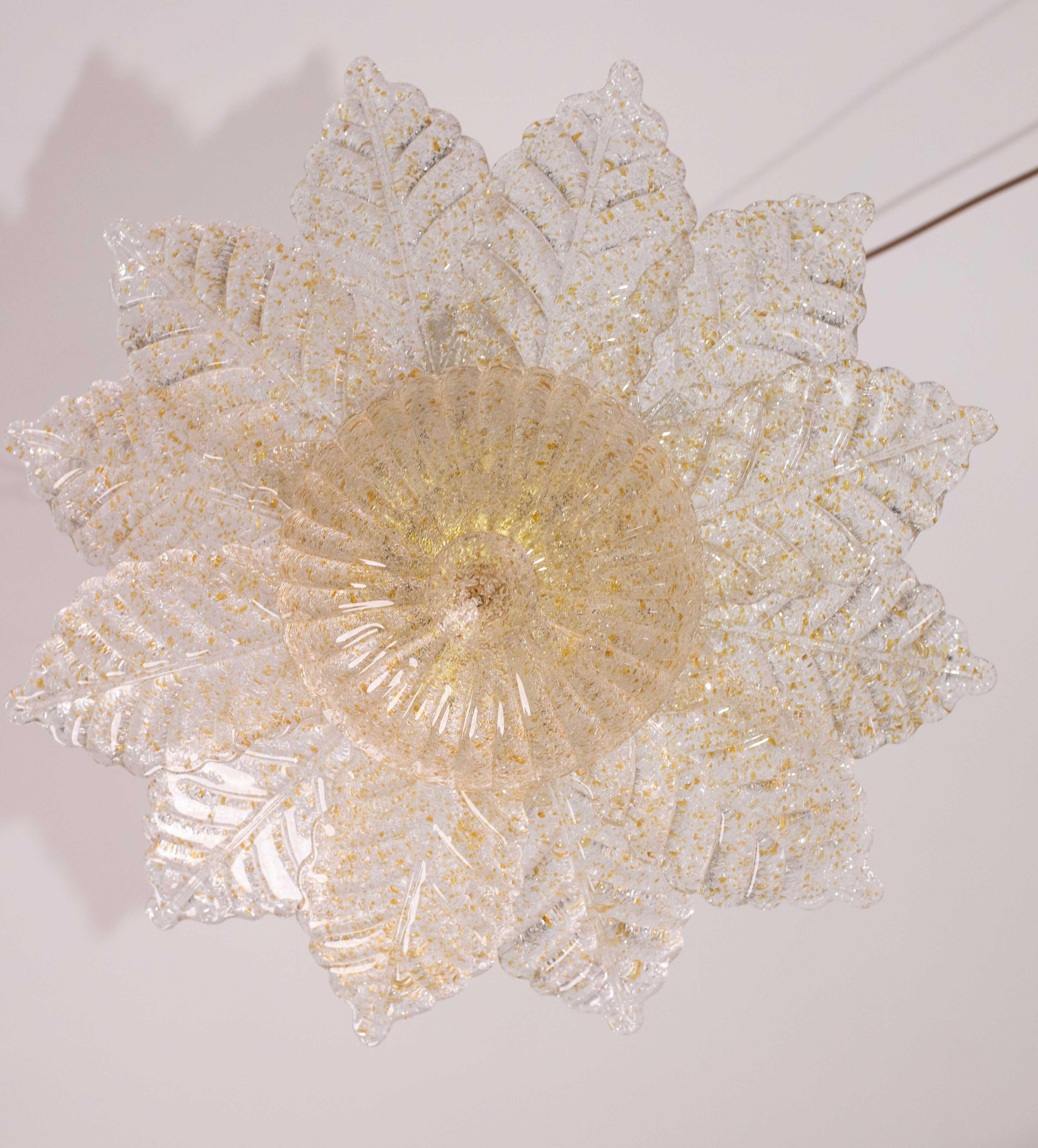 Late 20th Century Taormina, Murano Glass Amber\Orange Ceiling Light or Flush Mount, 1970s For Sale