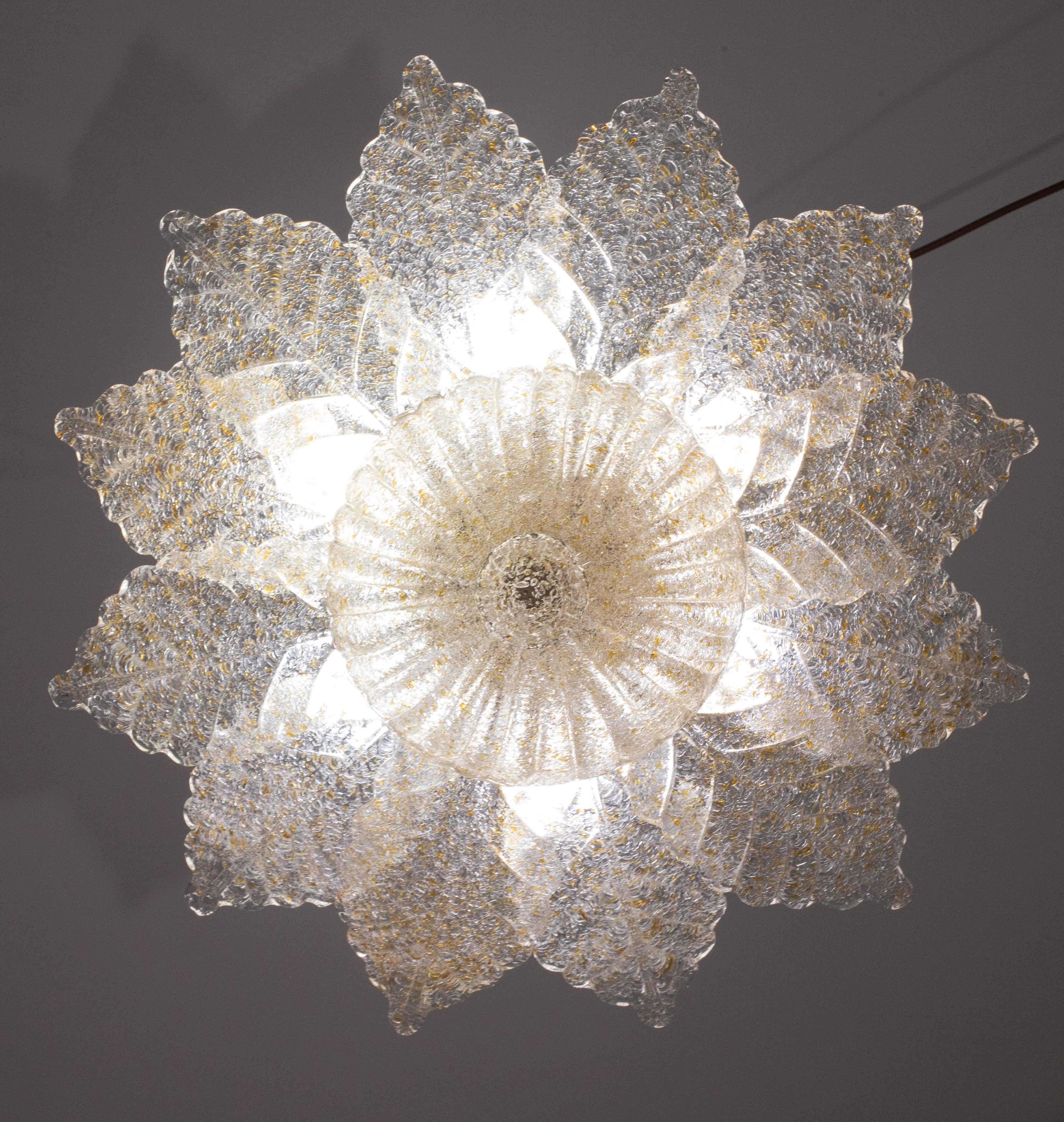 Taormina, Murano Glass Amber\Orange Ceiling Light or Flush Mount, 1970s For Sale 1