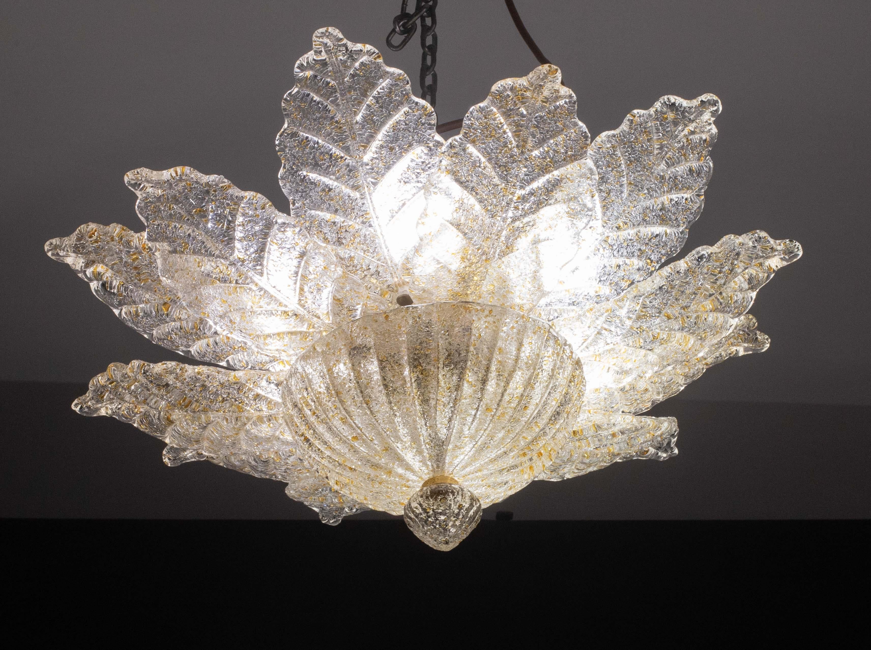 Taormina, Murano Glass Amber\Orange Ceiling Light or Flush Mount, 1970s For Sale 2