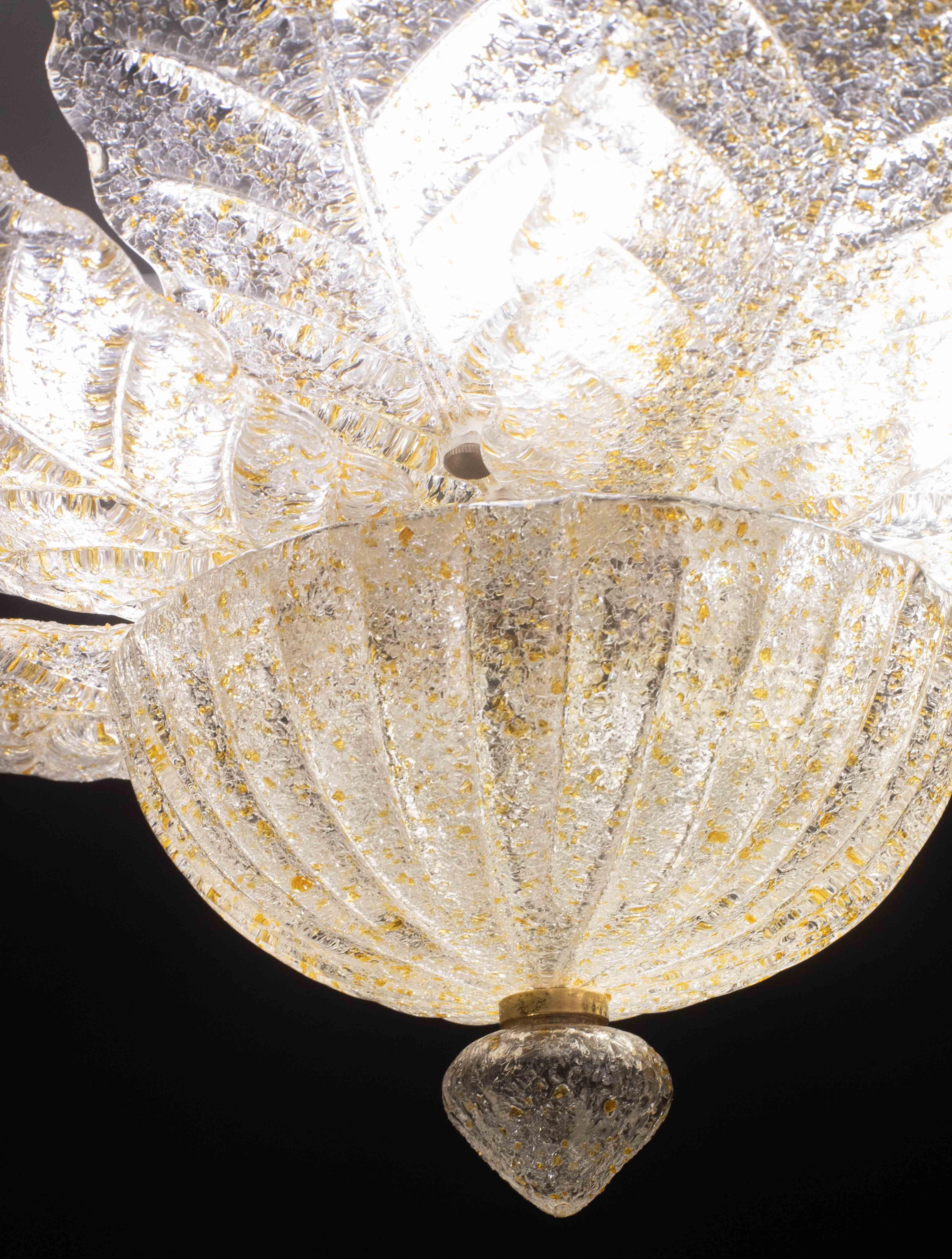 Taormina, Murano Glass Amber\Orange Ceiling Light or Flush Mount, 1970s For Sale 3