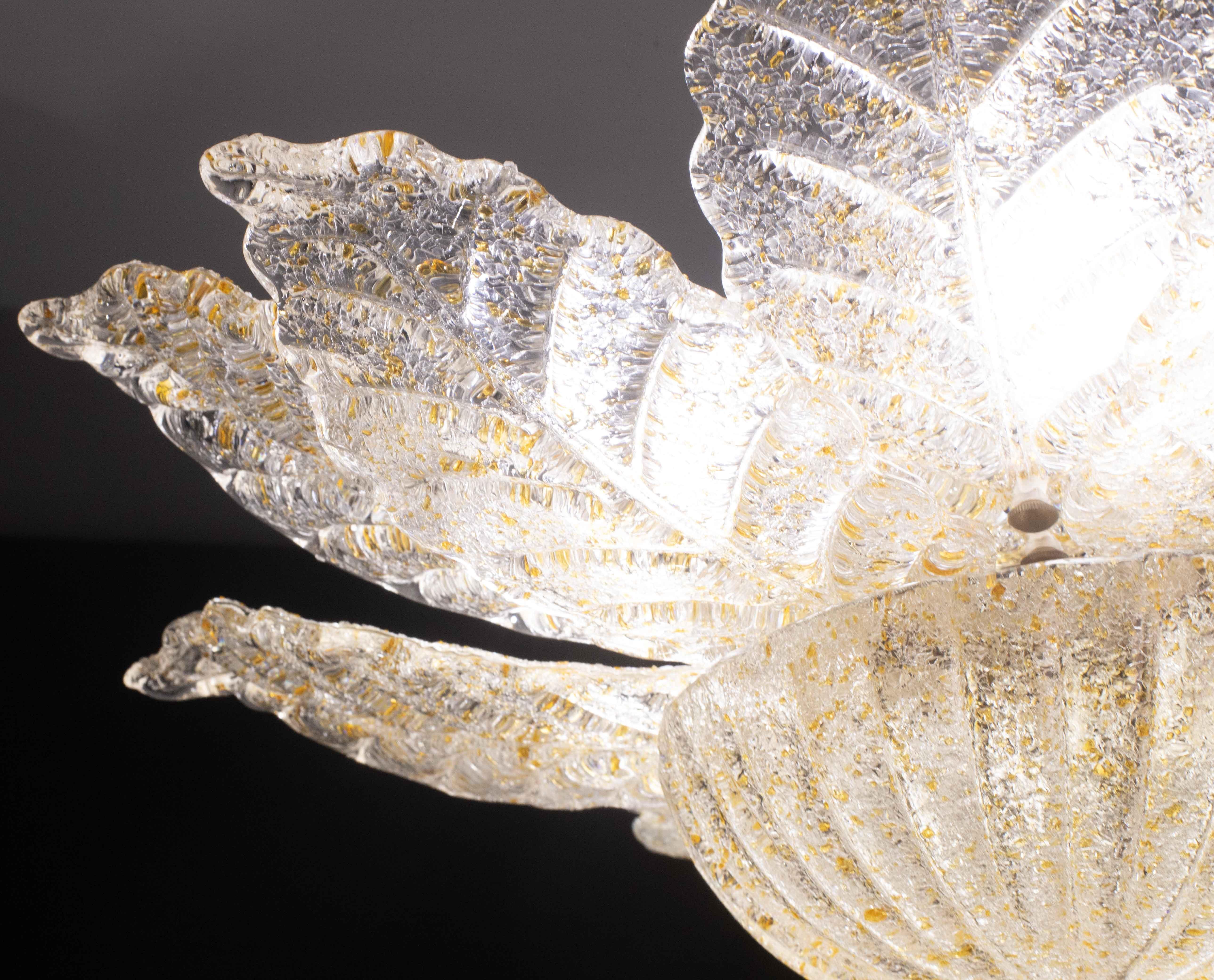 Taormina, Murano Glass Amber\Orange Ceiling Light or Flush Mount, 1970s For Sale 5