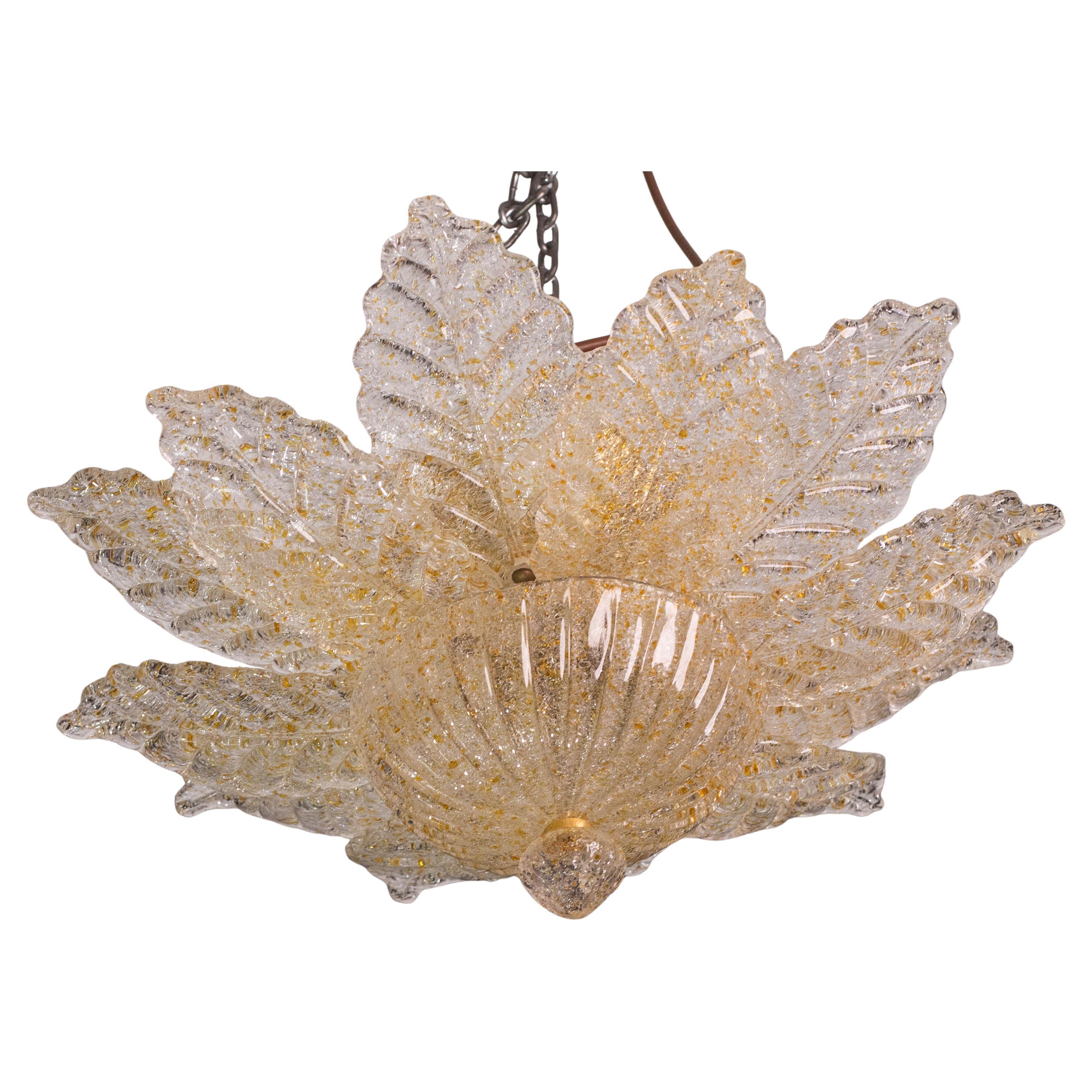 Taormina, Murano Glass Amber\Orange Ceiling Light or Flush Mount, 1970s For Sale