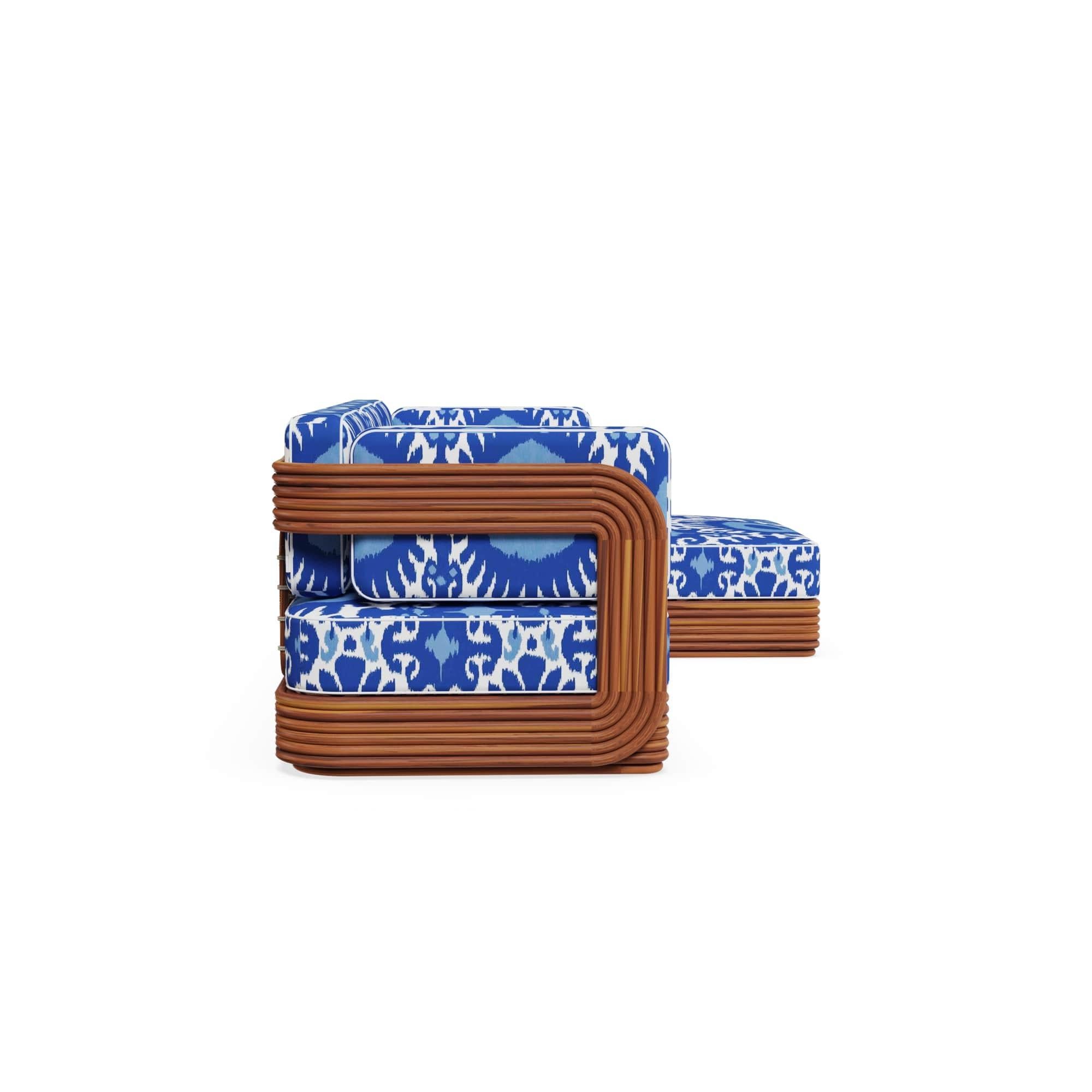 Fatto a mano Divano da esterno Taormina in Wood Iroko con tessuto scultoreo Gastón y Daniela in vendita