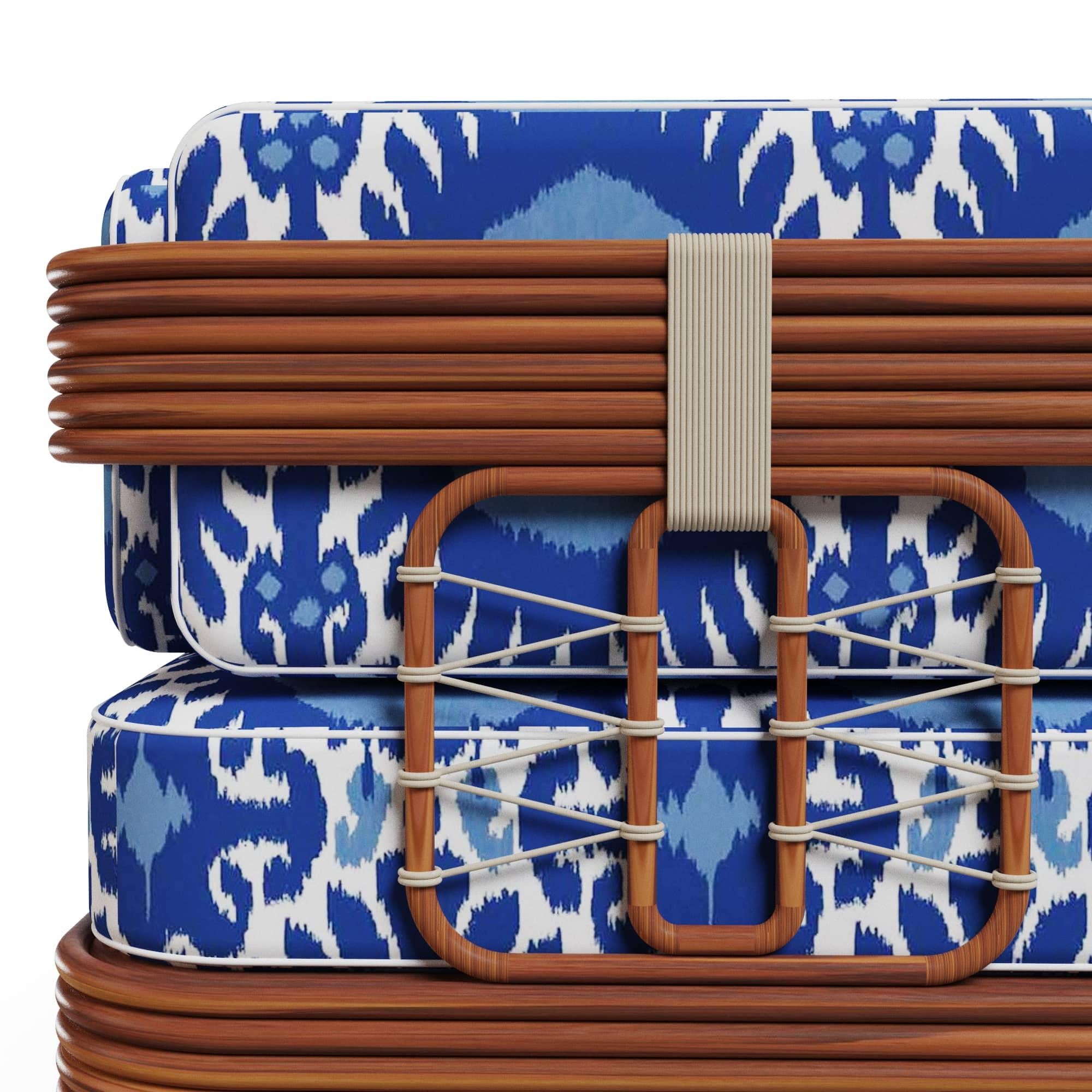 Divano da esterno Taormina in Wood Iroko con tessuto scultoreo Gastón y Daniela in vendita 1