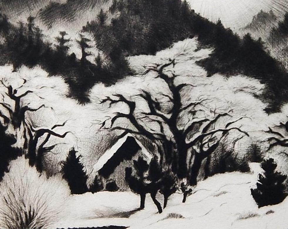 Taos Artist Gene Kloss Original Drypoint, 