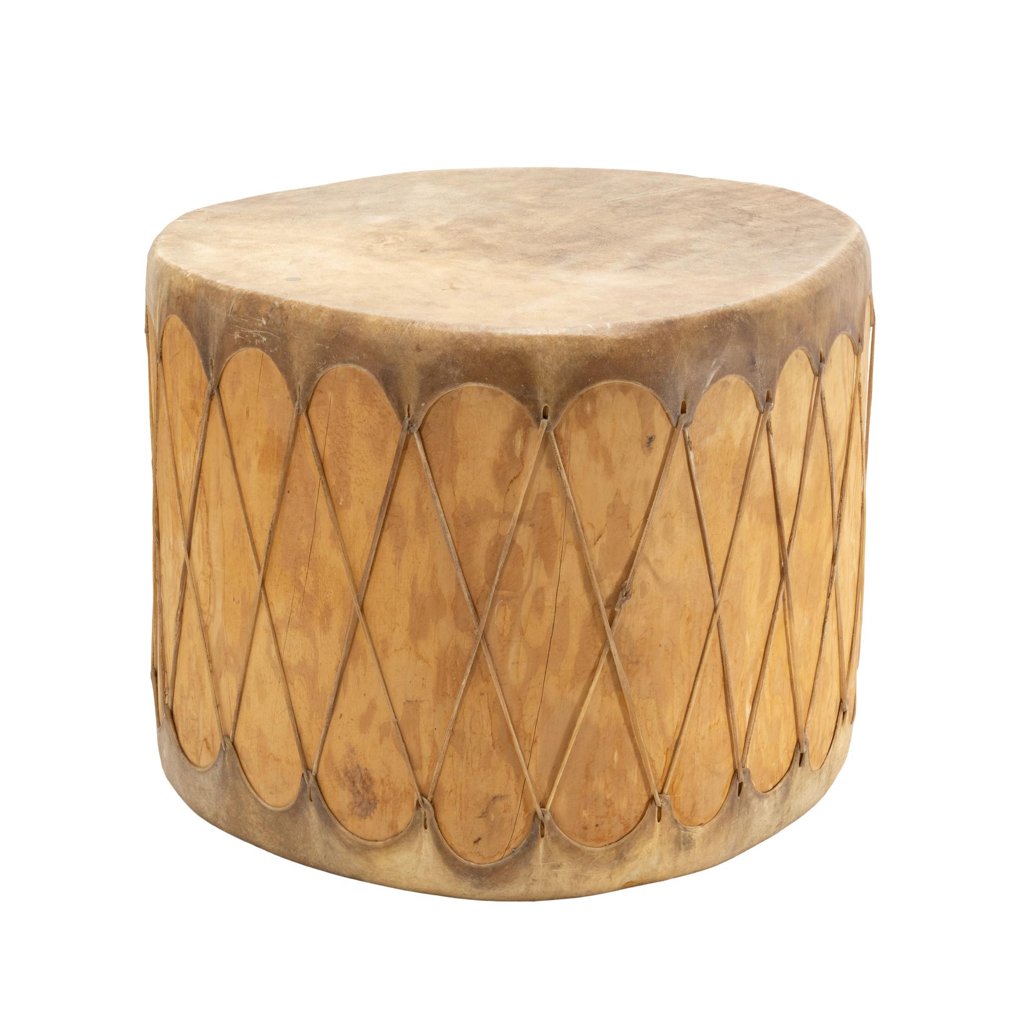 American Taos Pueblo Pow Wow Drum with Beaters For Sale