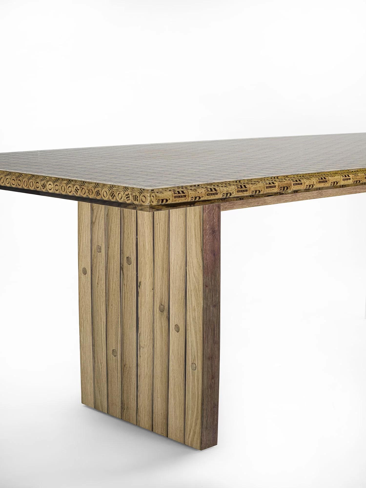 Tap Oak Dining Table, Designed by Authentic Design, Made in Italy In New Condition For Sale In Beverly Hills, CA