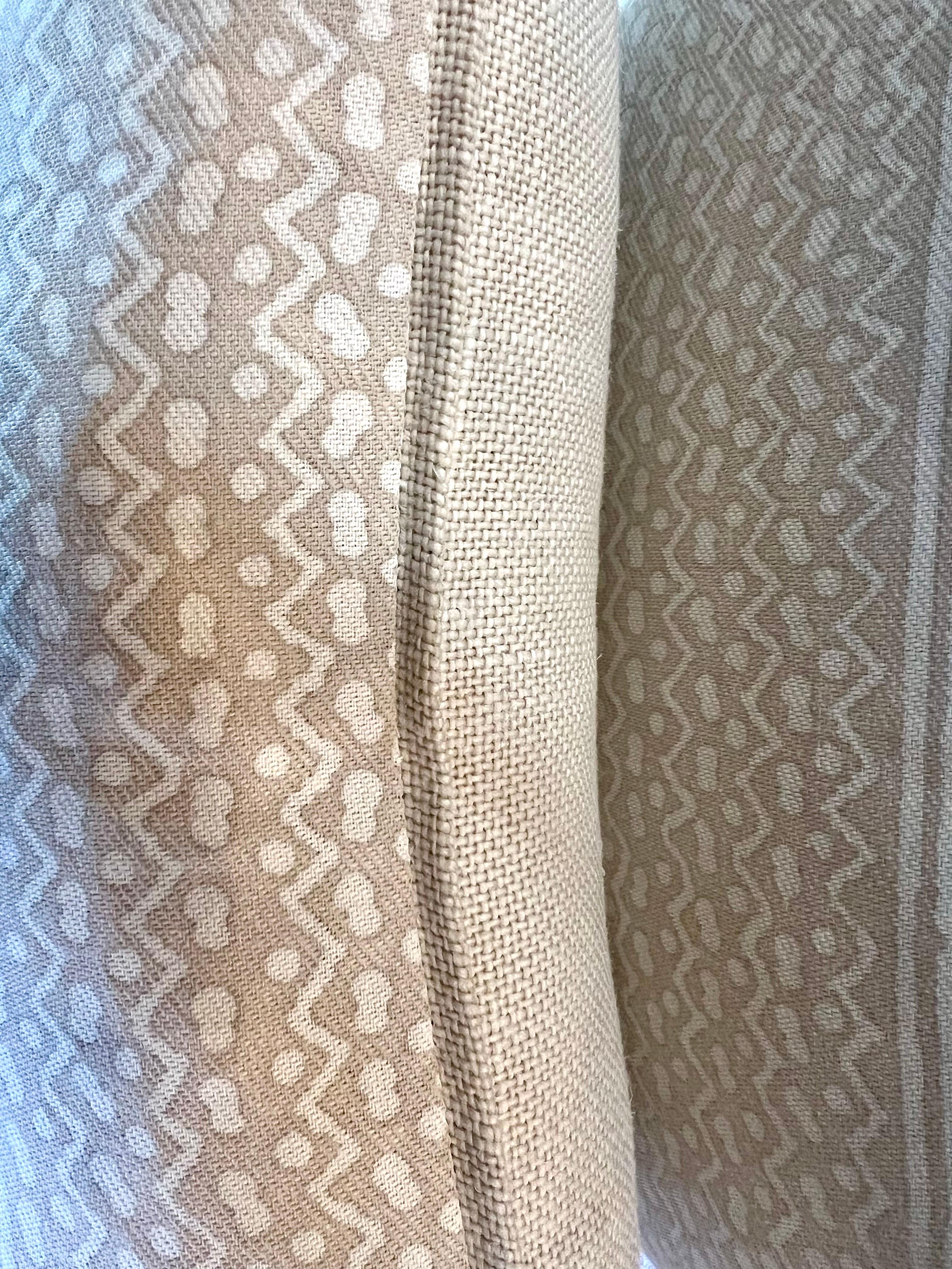 Moderno Cuscini tessili Tapa a righe con motivo Fortuny e retro in lino, coppia in vendita