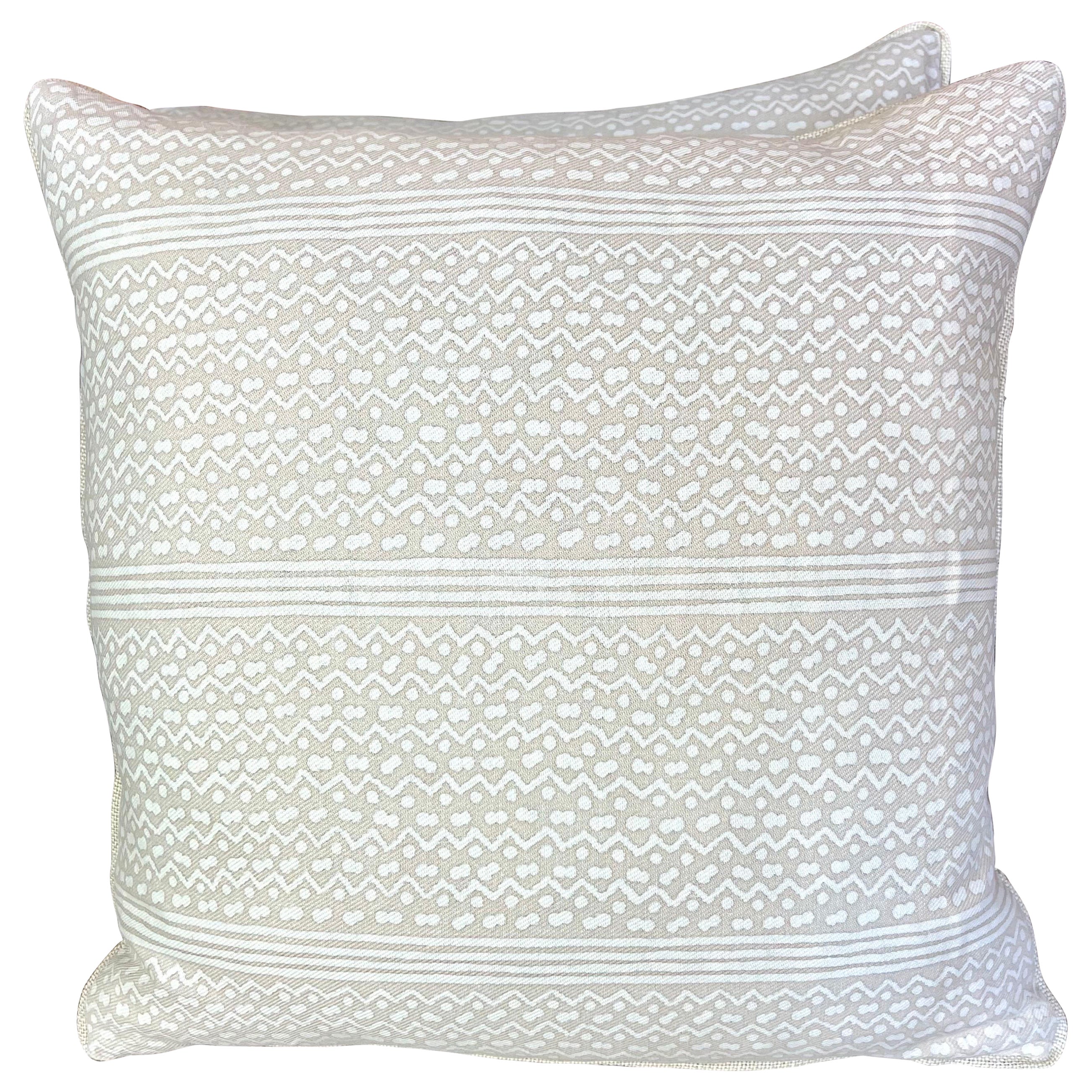 Tapa Almohadas Textil Fortuny Rayas con Respaldo de Lino, Pareja