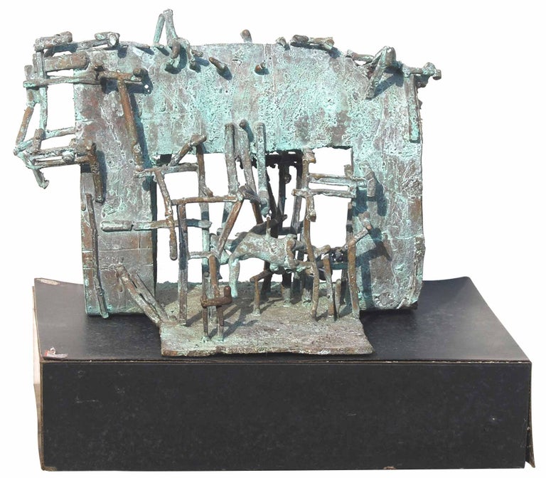 Tapas Biswas Home Bronze Abstract Sculpture Green Patina