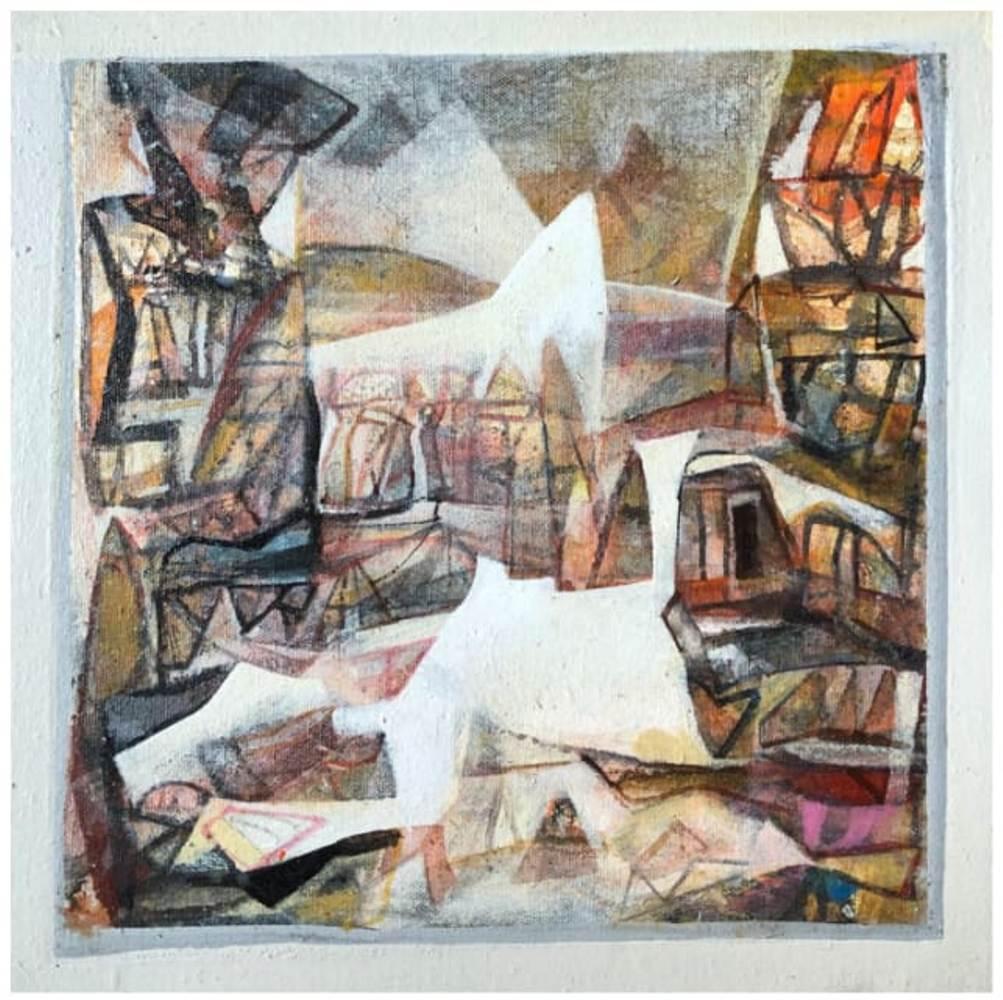 Set of Benaras Series, Acrylic on Canvas, Brown by Contemporary Artist