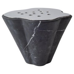 Taper Black Marble & Stainless Steel Vase