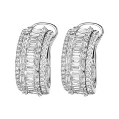 Boucles d'oreilles en or blanc 18 carats avec diamants