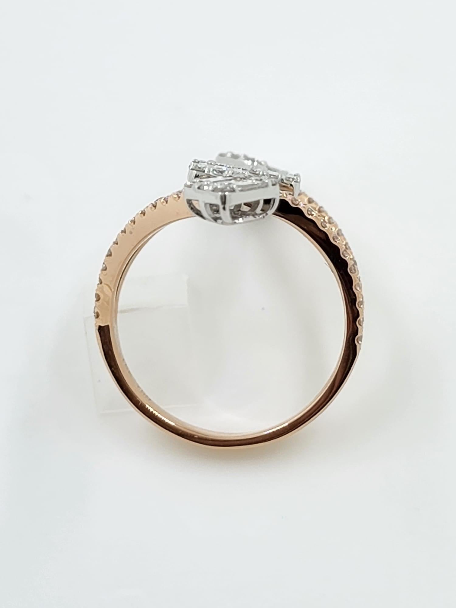 Contemporary Taper Diamond Ring in 18 Karat Rose Gold