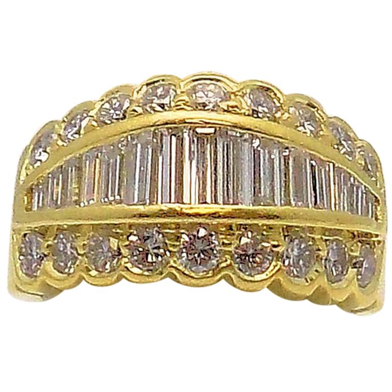 Tapered Baguette Diamond Band For Sale