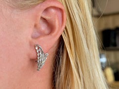 Tapered Baguette Diamond Earrings 18k White Gold