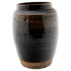 Tapered Chinese Glazed Kitchen Jar, circa 1900