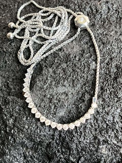 Tapered Diamond 14K (or 18k upon request) White Gold Fringe Necklace