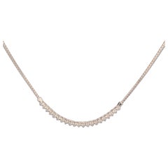 Collana a frange con diamanti affusolati in oro bianco 14K