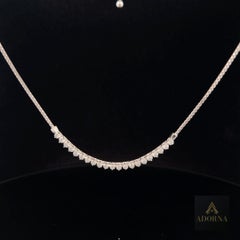Kegelförmige Diamant-Halskette aus 14 Karat Weißgold mit Fransen