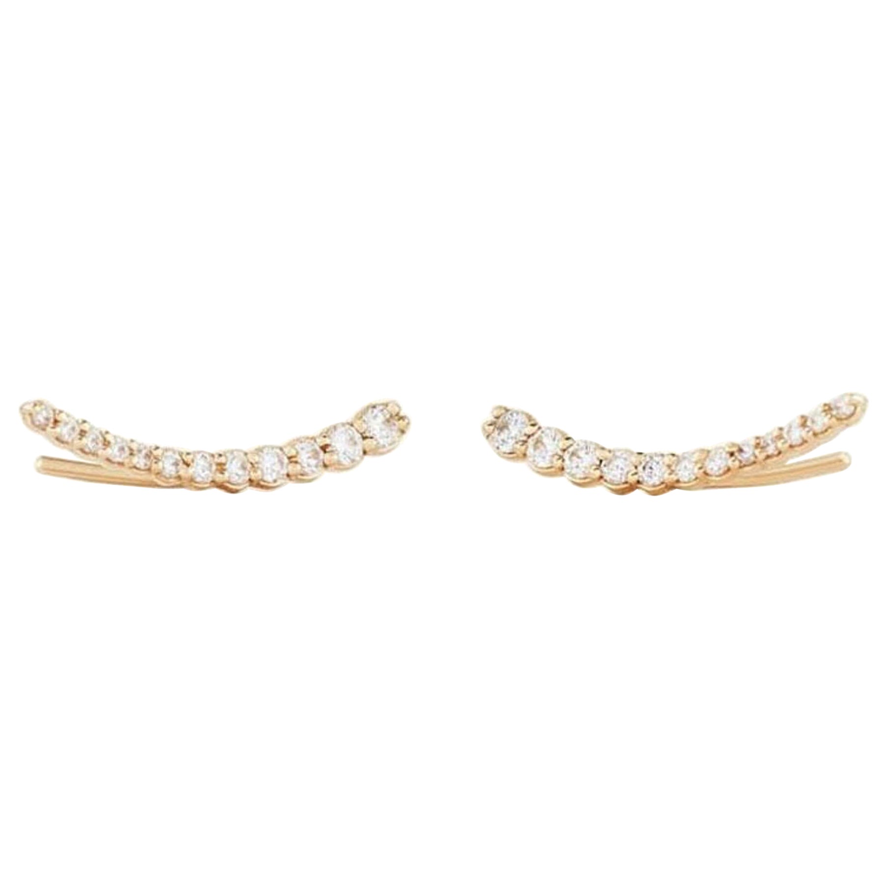 Boucles d
oreilles grimpantes en or 18K à diamants effilés en vente