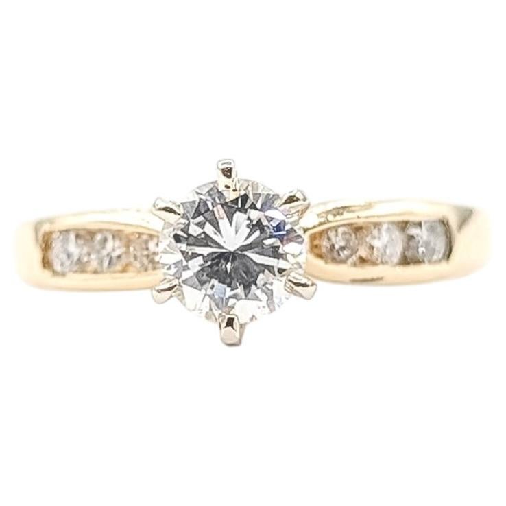 Tapered Diamond Ring in 14k Yellow Gold For Sale