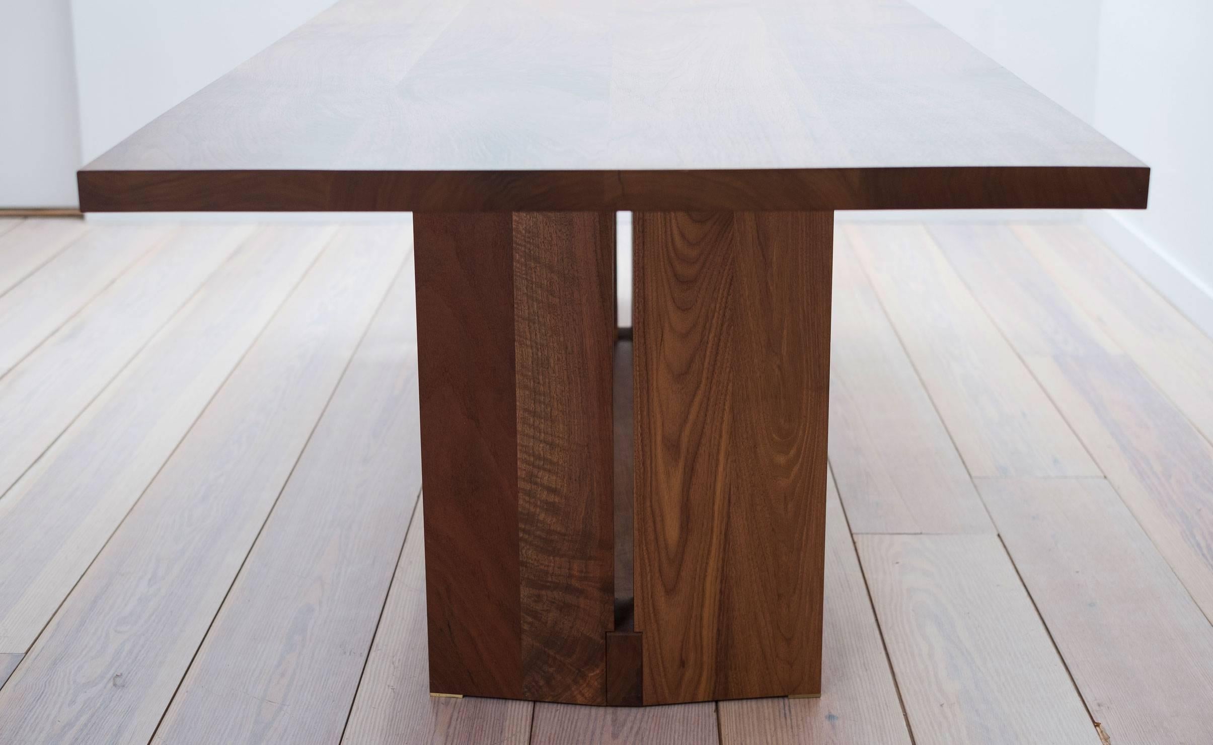 Modern Tapered Dining Table in Black Walnut For Sale