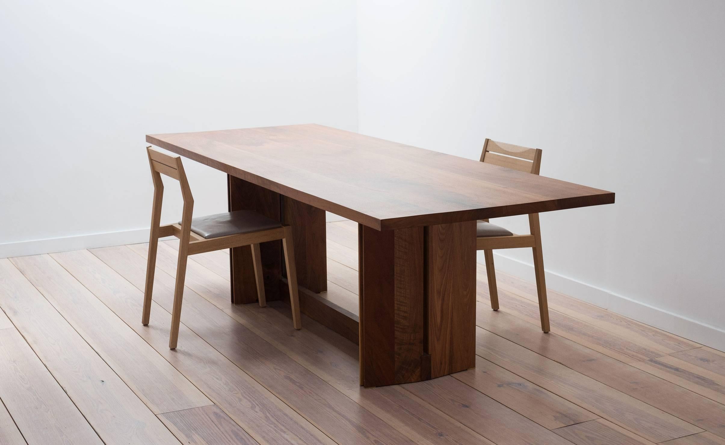 Contemporary Tapered Dining Table in Black Walnut For Sale