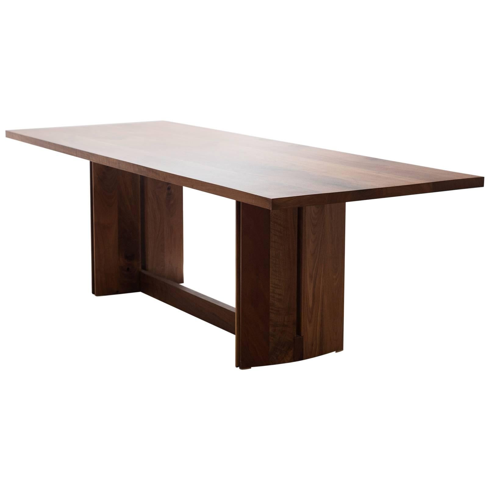 Tapered Dining Table in Black Walnut For Sale