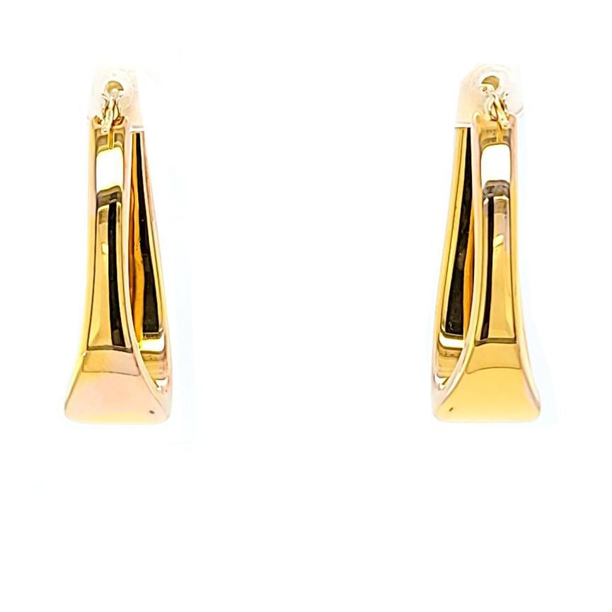 Women's Tapered Oval Gold Hoop Earrings For Sale