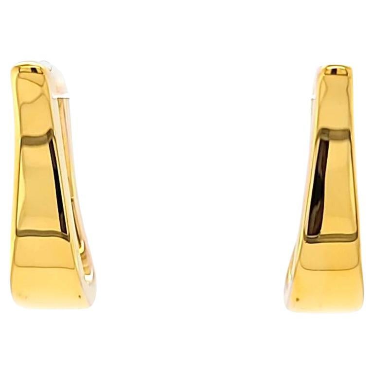Tapered Oval Gold Hoop Earrings
