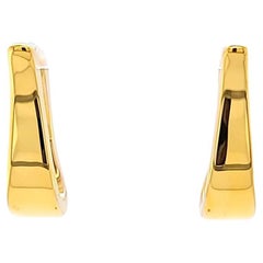 Tapered Oval Gold Hoop Earrings