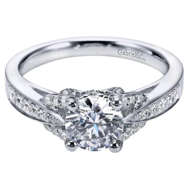   Tapered Pave Design Diamond Engagement Mounting For Sale