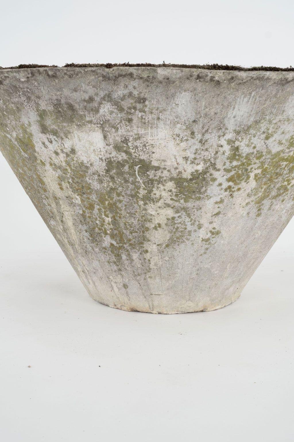 Swiss Tapered Round Concrete Willy Guhl Planter For Sale