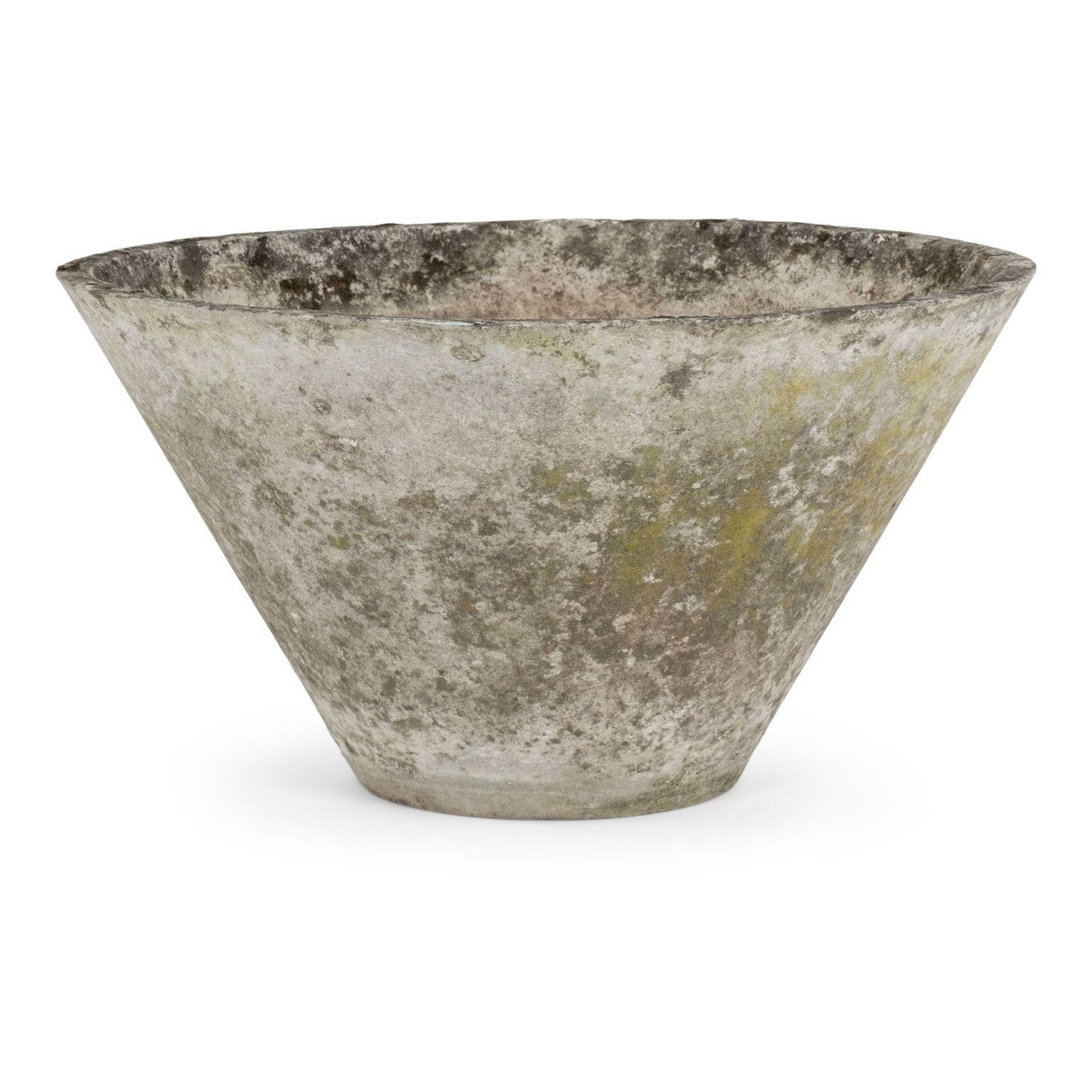 Cast Tapered Round Concrete Willy Guhl Planter For Sale